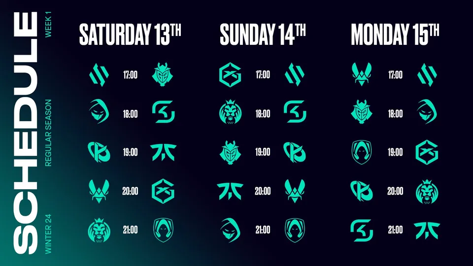 LEC Week 1 Schedule