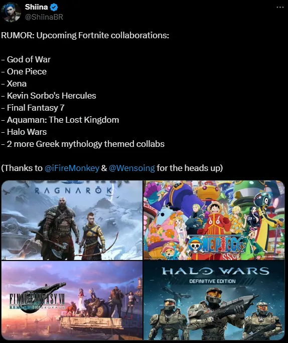 Fortnite Possdible Upcoming Collaborations