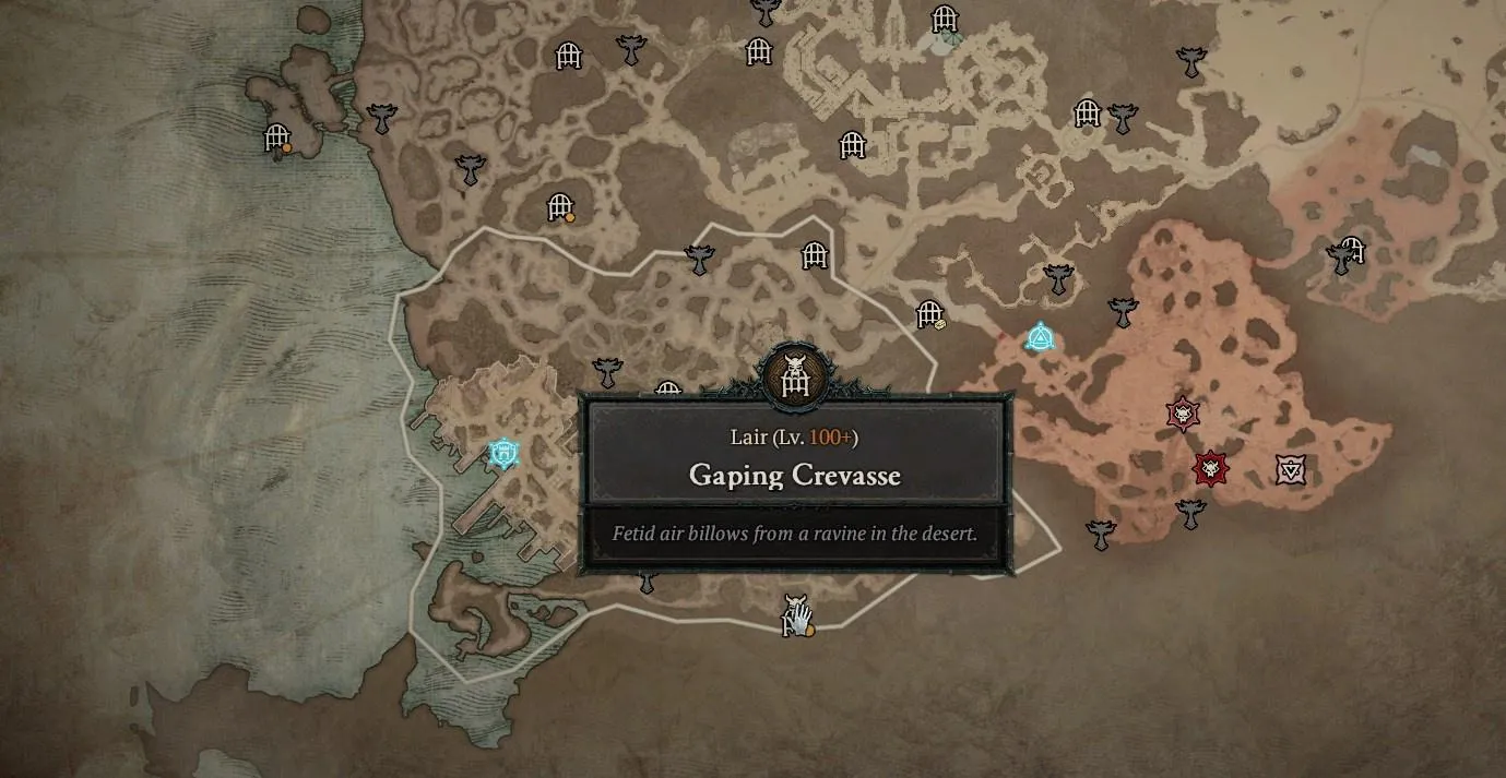 Diablo 4 Gaping Crevasse Location