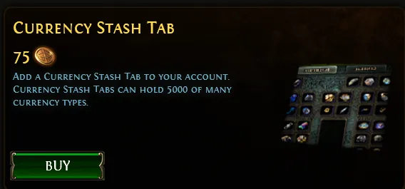 Path of Exile Currency Stash Tab