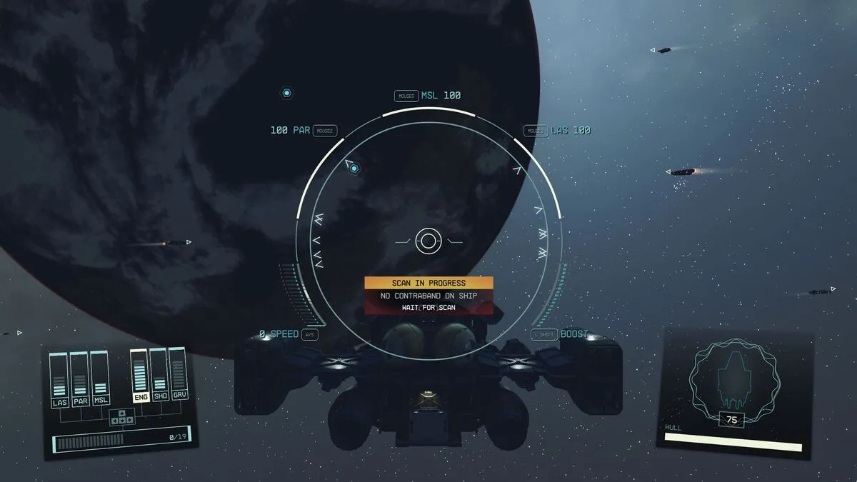 Starfield ship scan for contraband