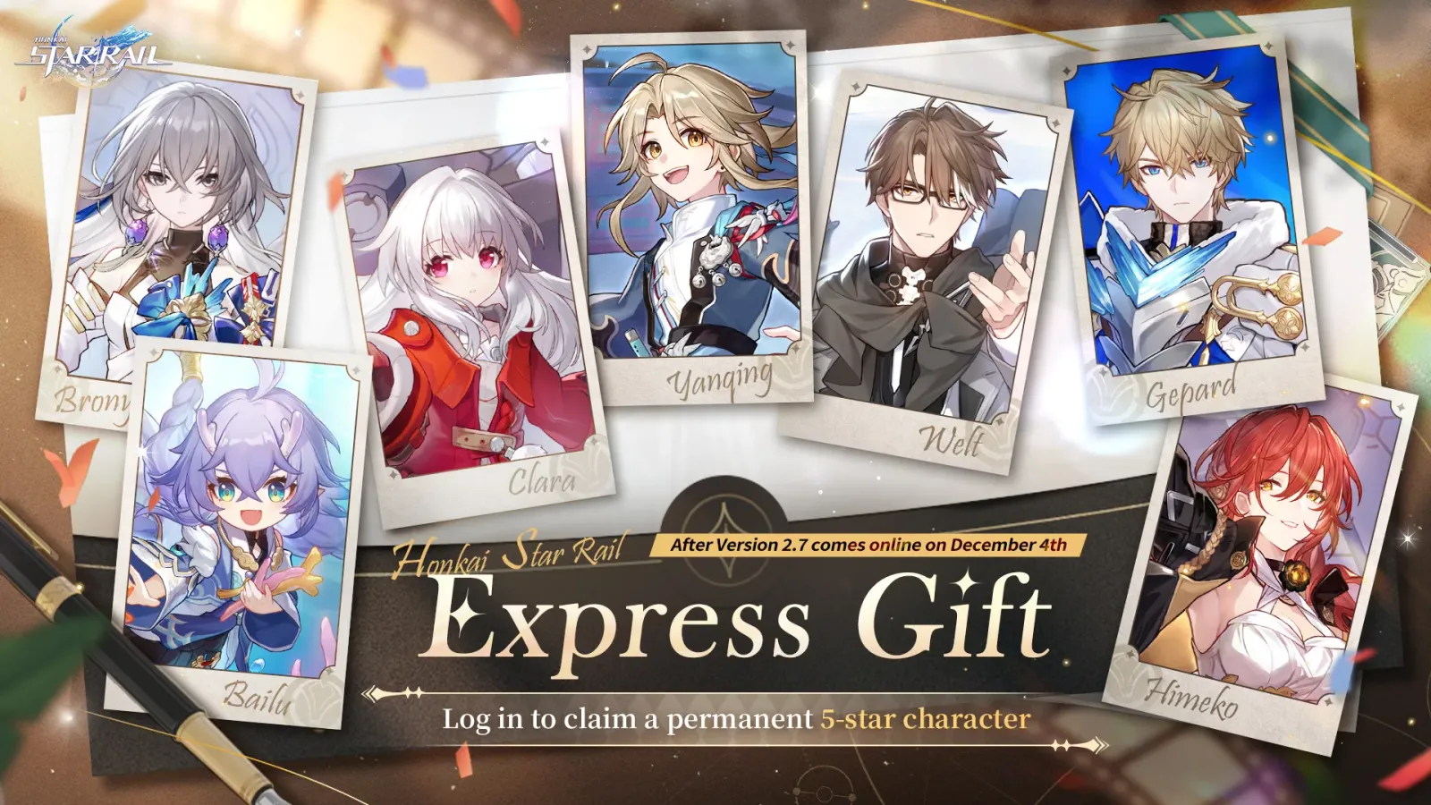 Honkai Star Rail Version 2.7 Express Gift: Free 5-Star Character