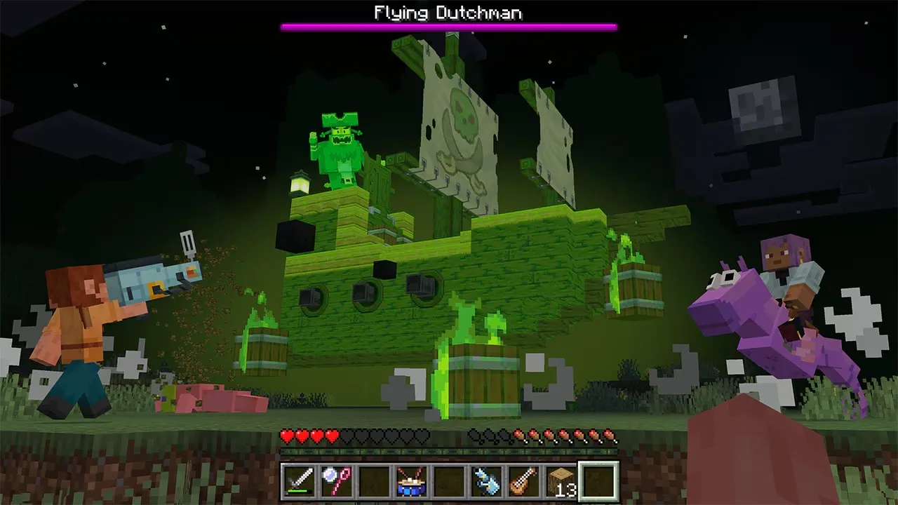 Flying-Dutchman-Fight Minecraft DLC Spongebob