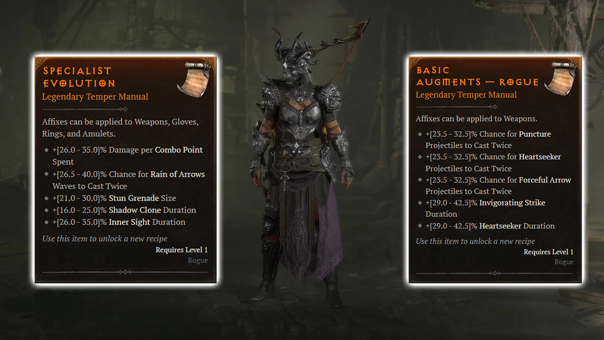 Diablo 4 Season 4: List of All Rogue Temper Manuals u0026 Affixes