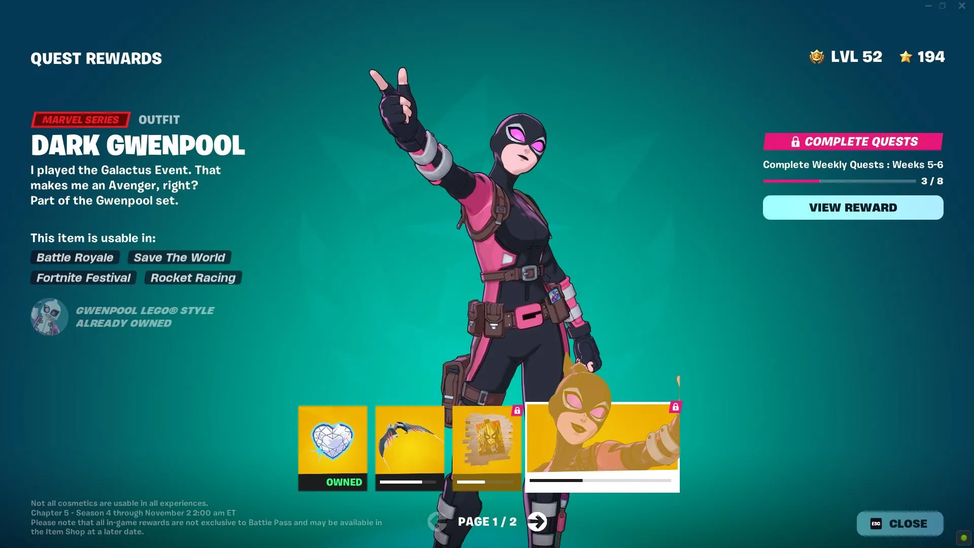 How to Unlock Dark Gwenpool in Fortnite