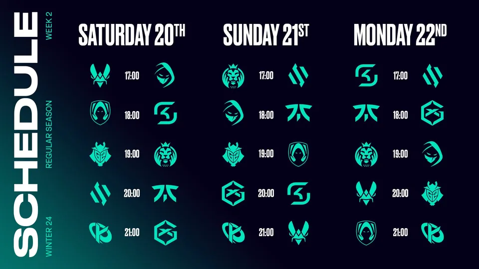 LEC Week 2 Schedule