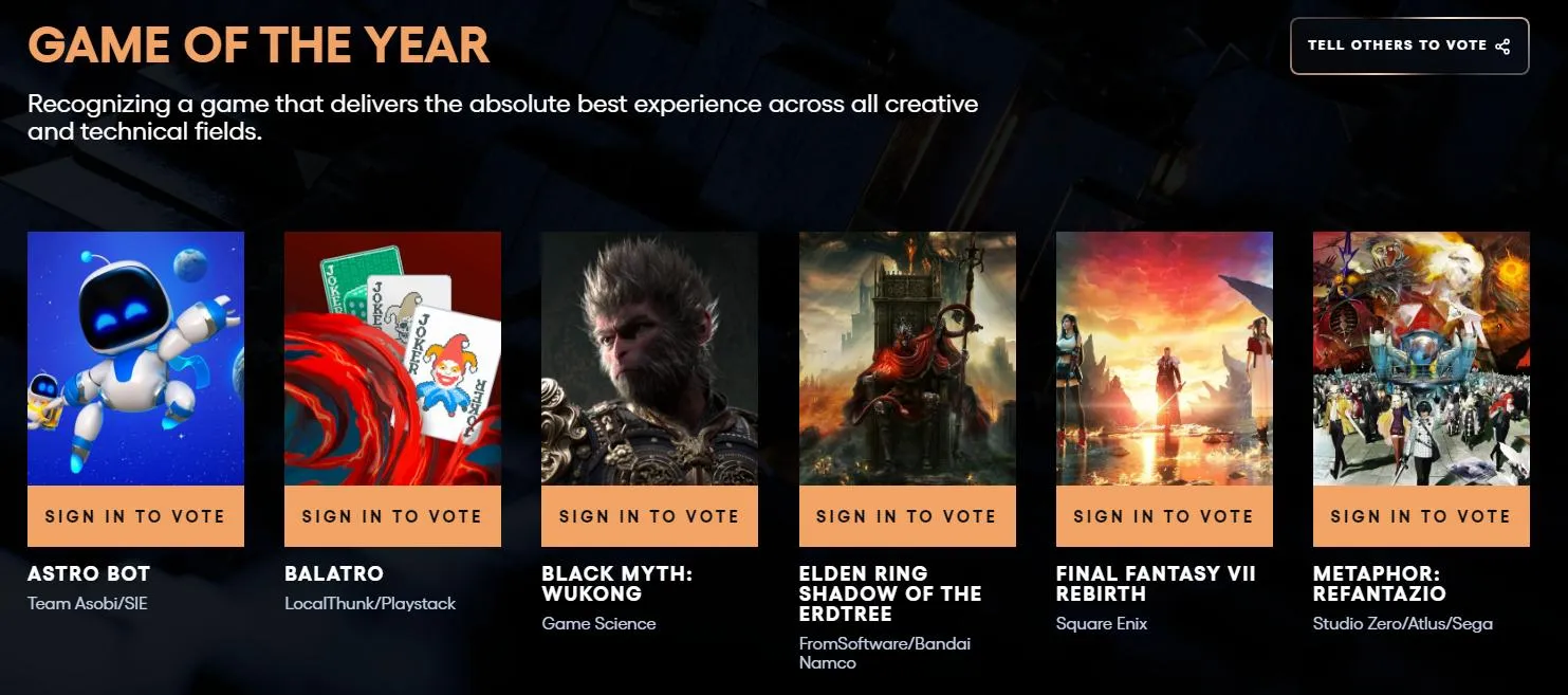 The Game Awards 2024 All Game of the Year Nominees