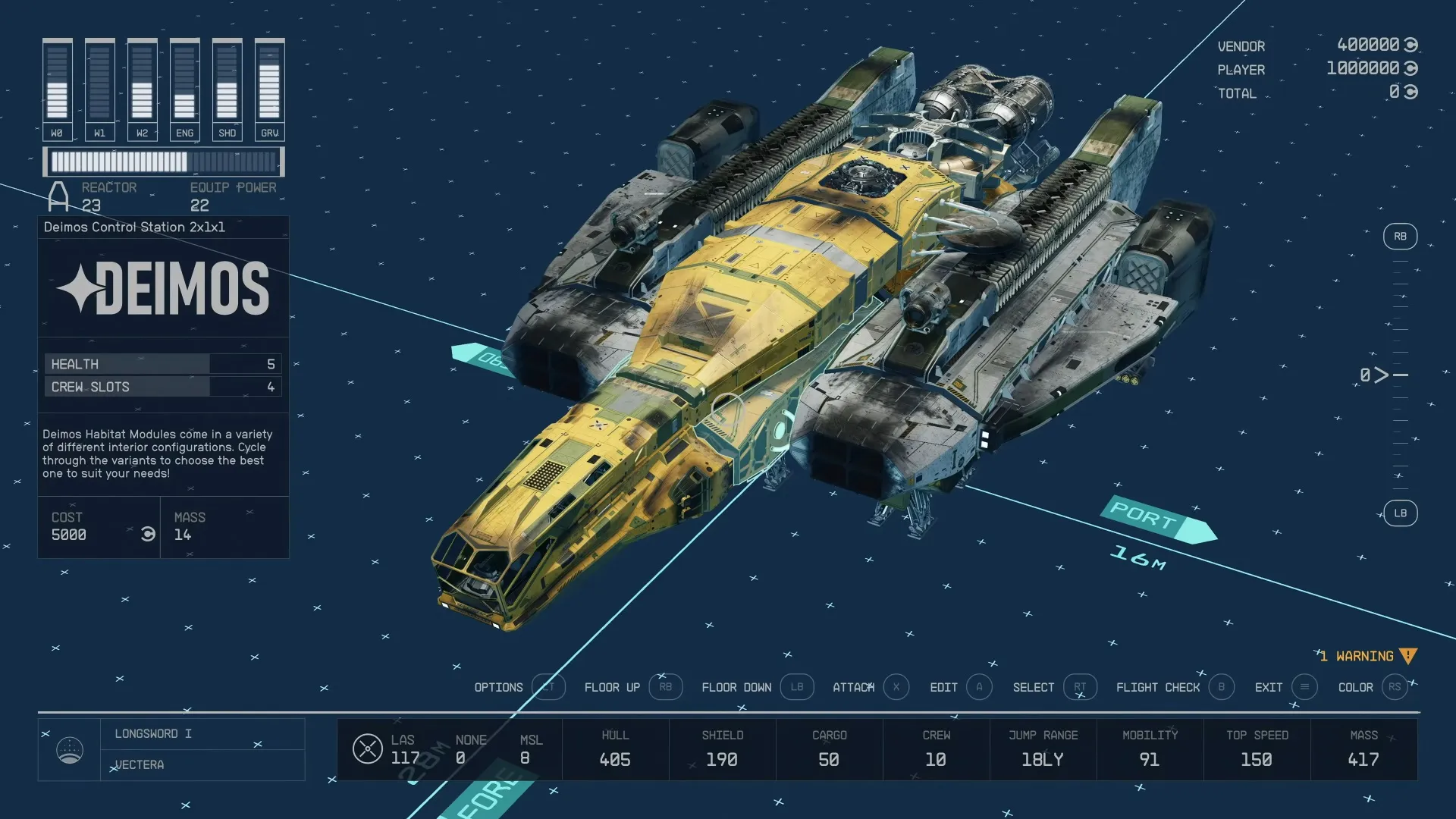 Starfield ship customization