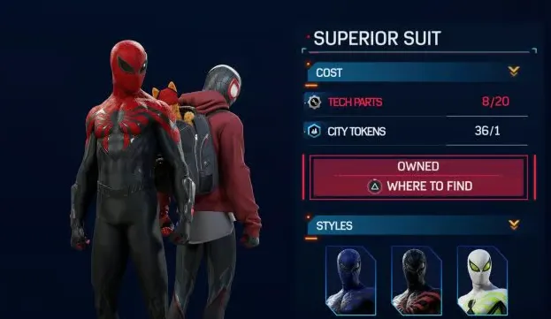 Marvel's Spider-Man 2 Best Suits Location