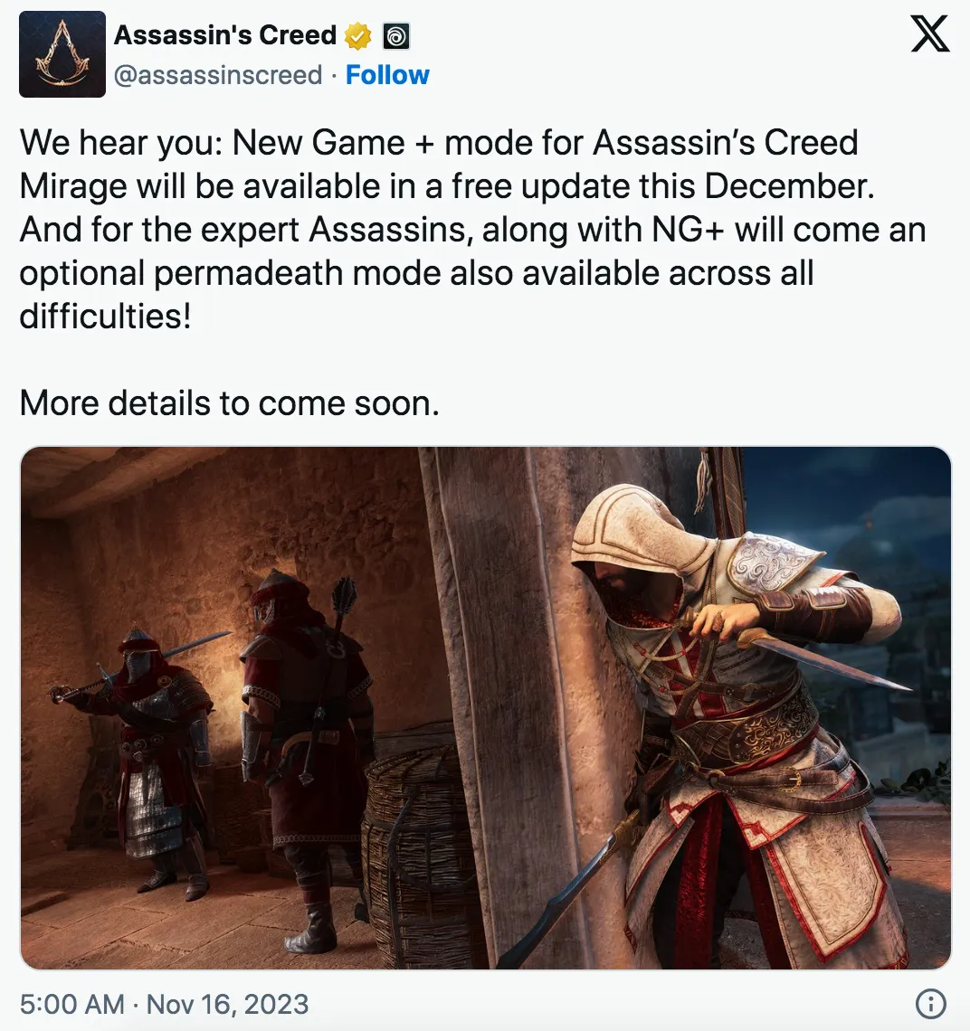 When Assassin's Creed Mirage will be released: early access