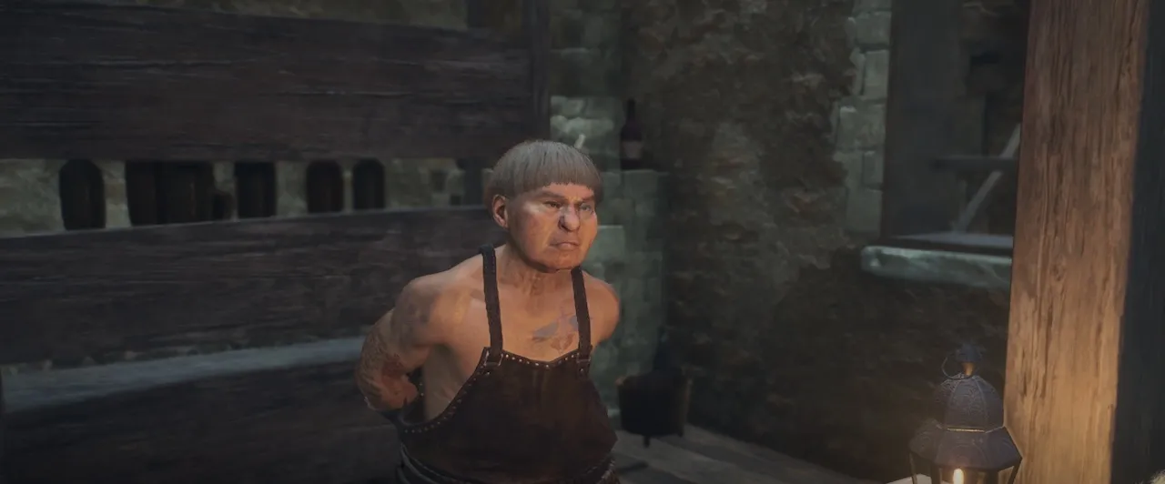 Dragon's Dogma 2 Caged Magistrate Ibrahim dublicating Gaol Key