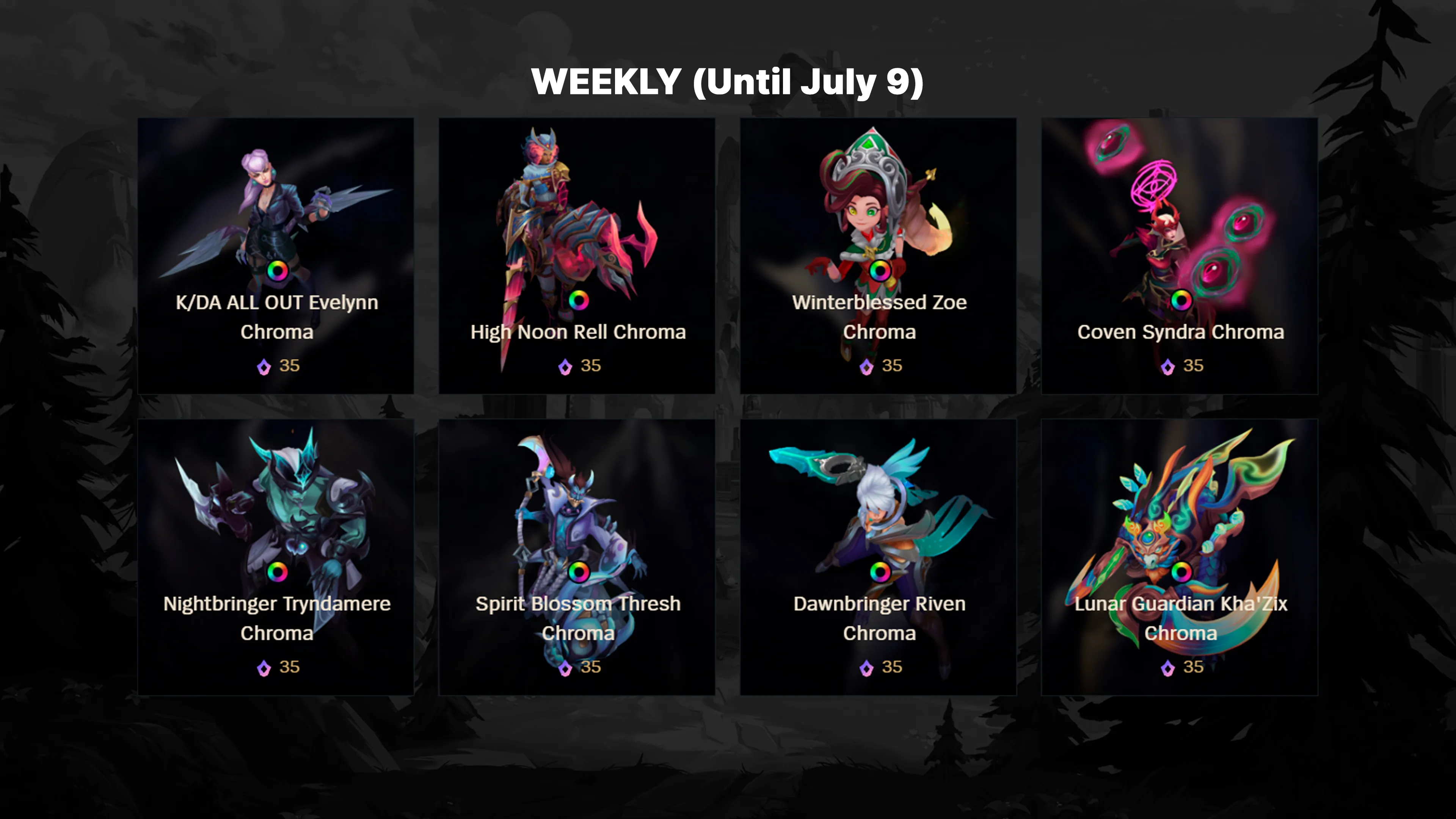 Weekly Mythic Shop Rotation Patch 25.13 Weekly Mythic Shop Rotation Patch 25.13