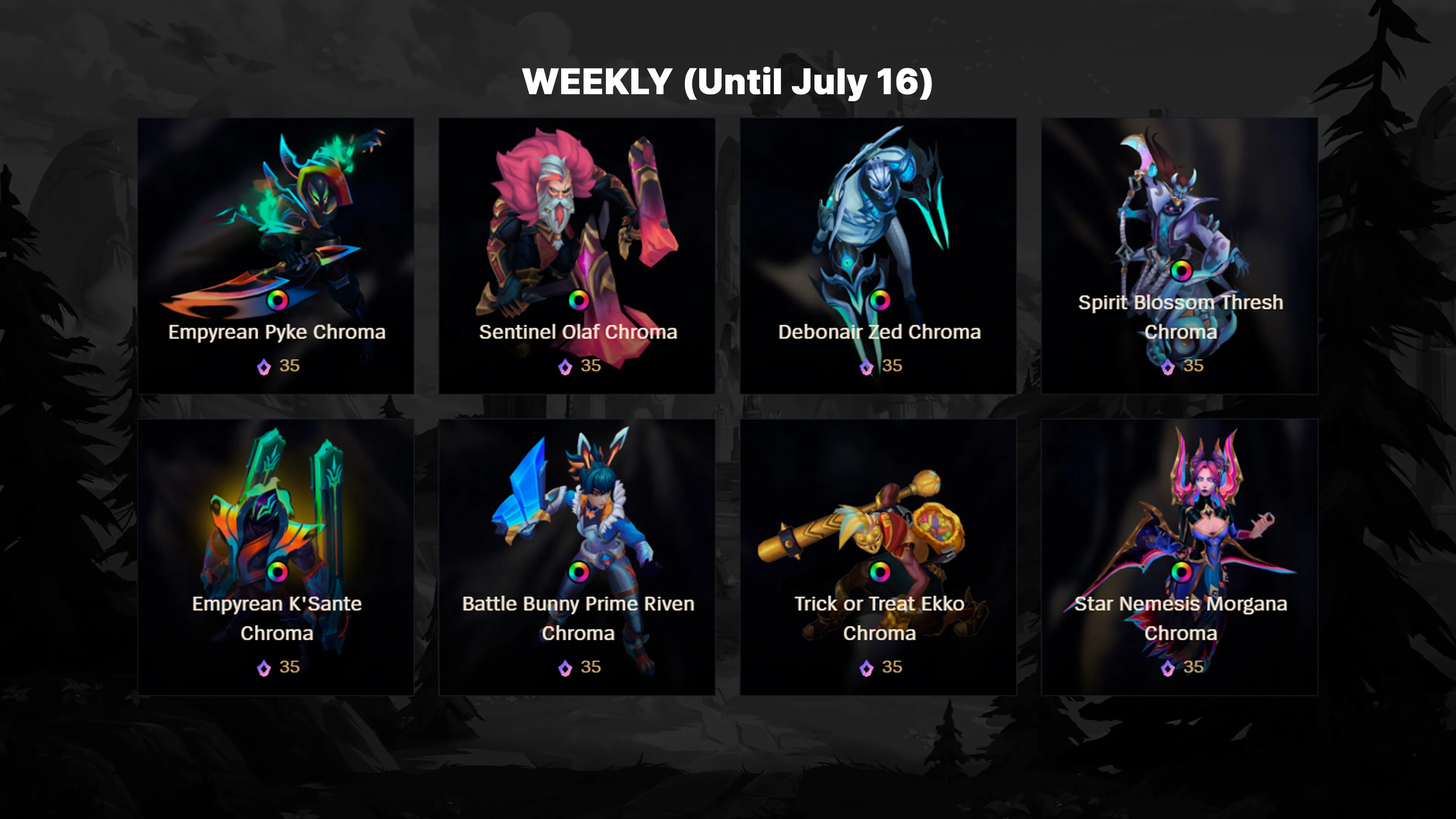 Weekly Mythic Shop Rotation Patch 25.13