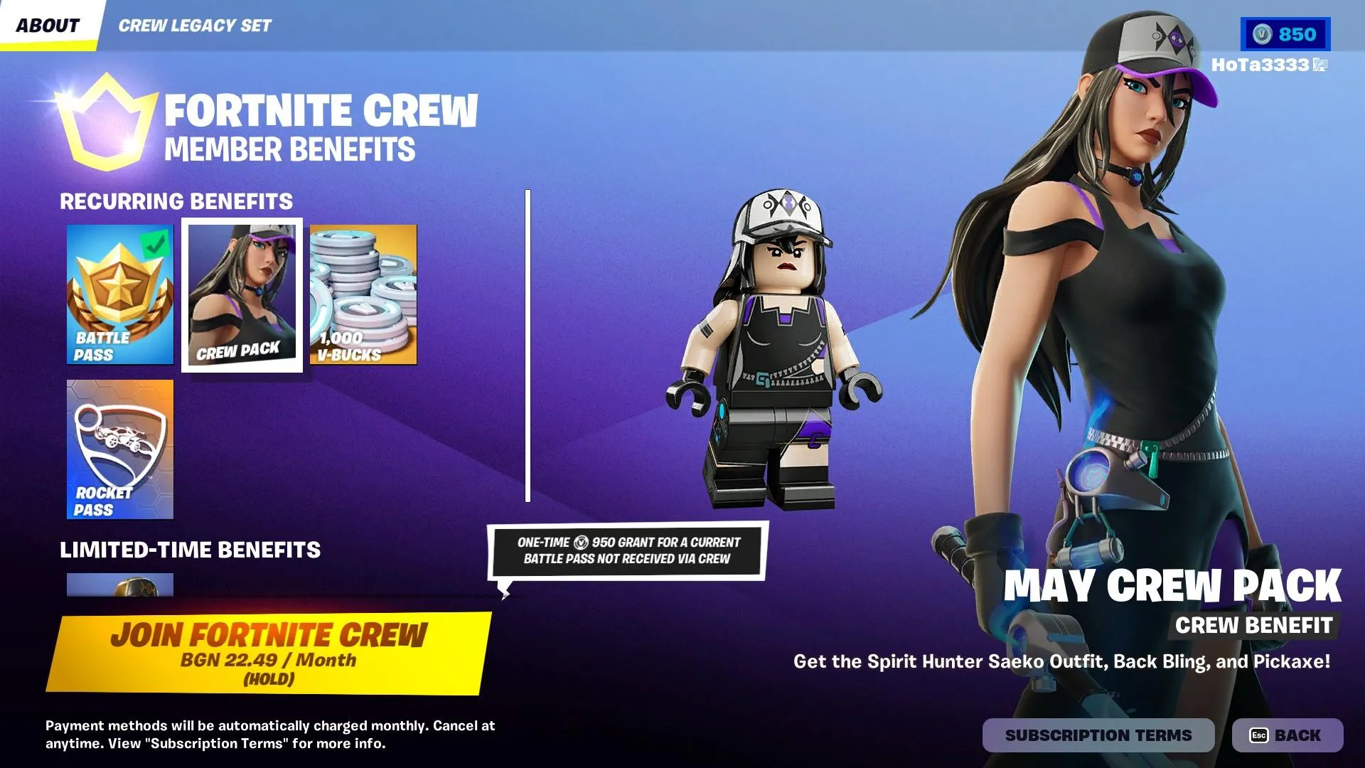 Fortnite Crew Subscription Outfit