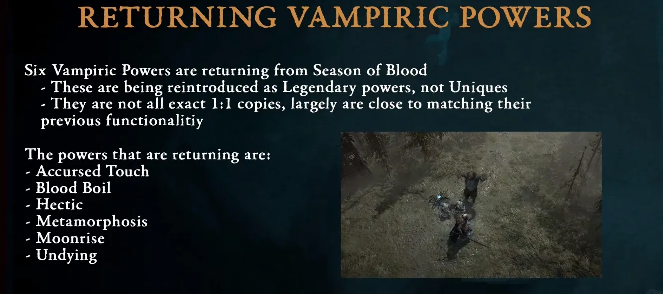 Diablo 4 Season 3 Vampiric Powers