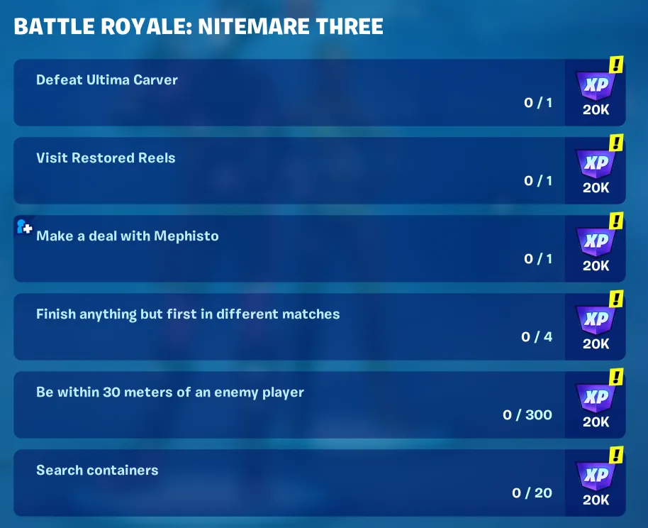 How to Complete Every 'Battle Royale: Nitemare Three' Quest in Fortnite