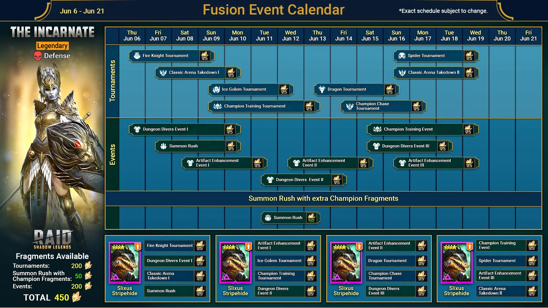 RAID Shadow Legends: The Incarnate Fusion Event Calendar Full Guide