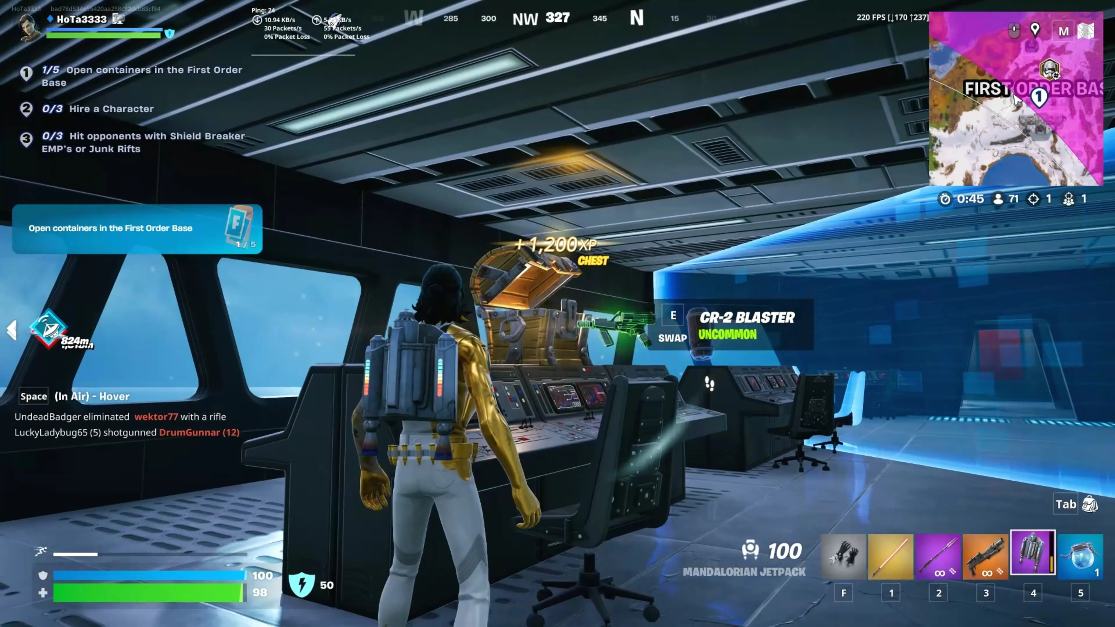 Open Containers in the First Order Base