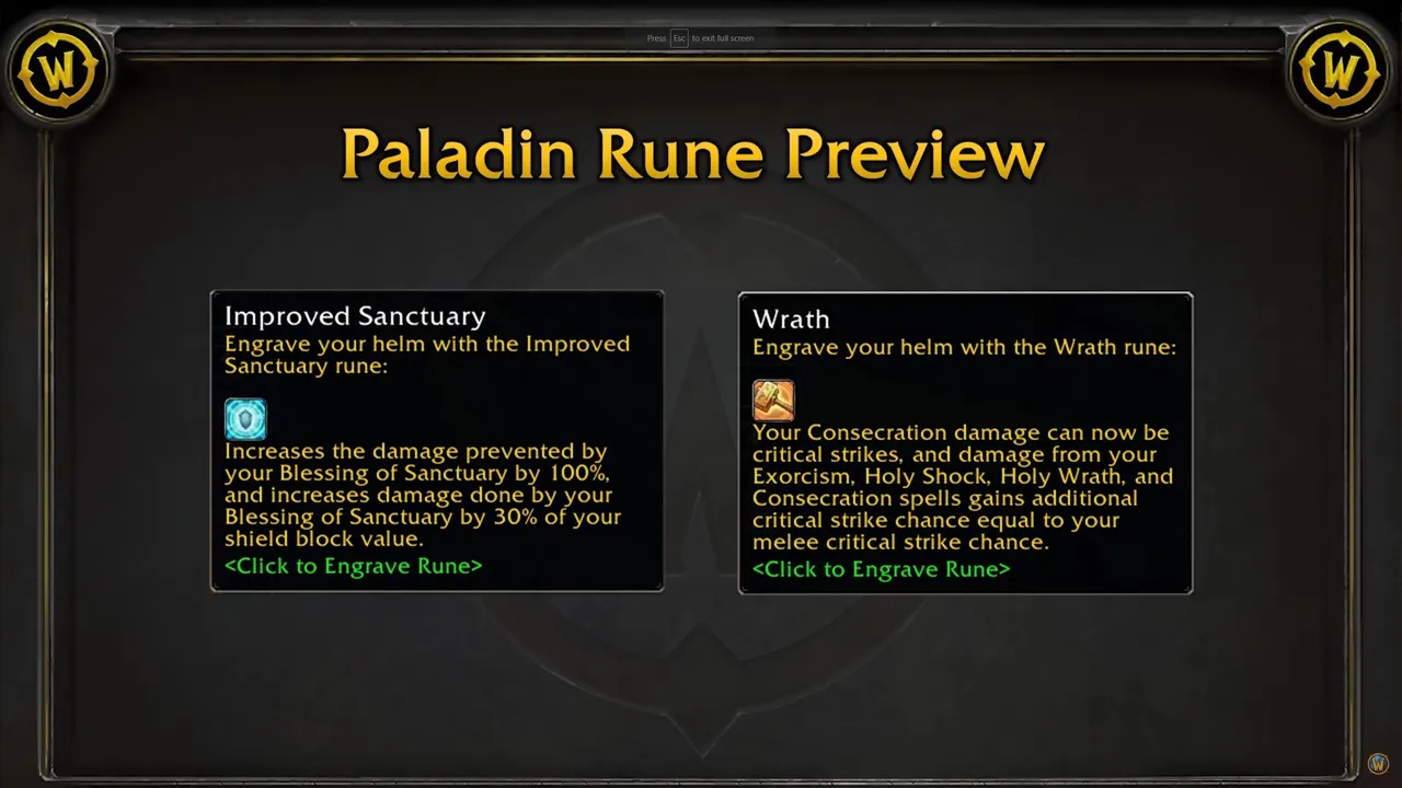 WoW SoD Phase 3 Paladin Runes