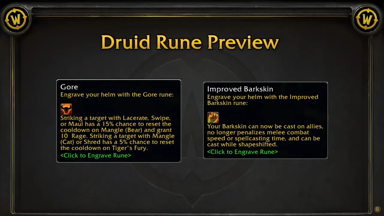 WoW SoD Phase 3 Druid Runes