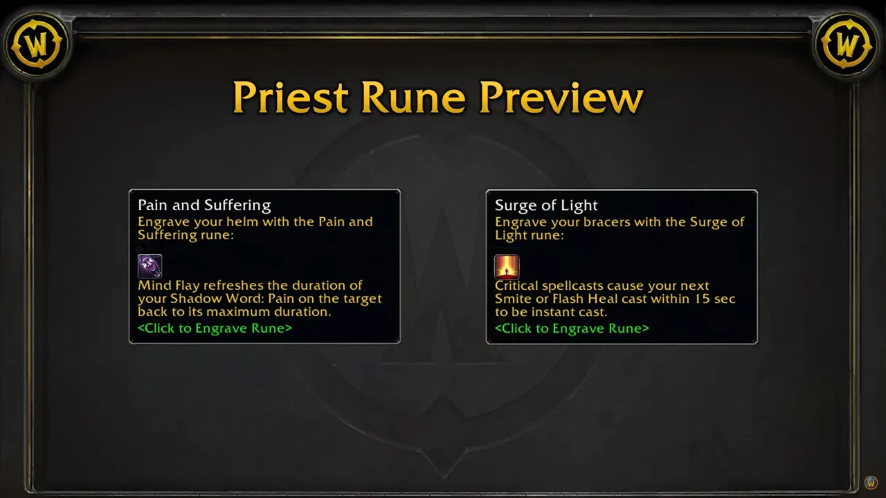 WoW SoD Phase 3 Priest Runes