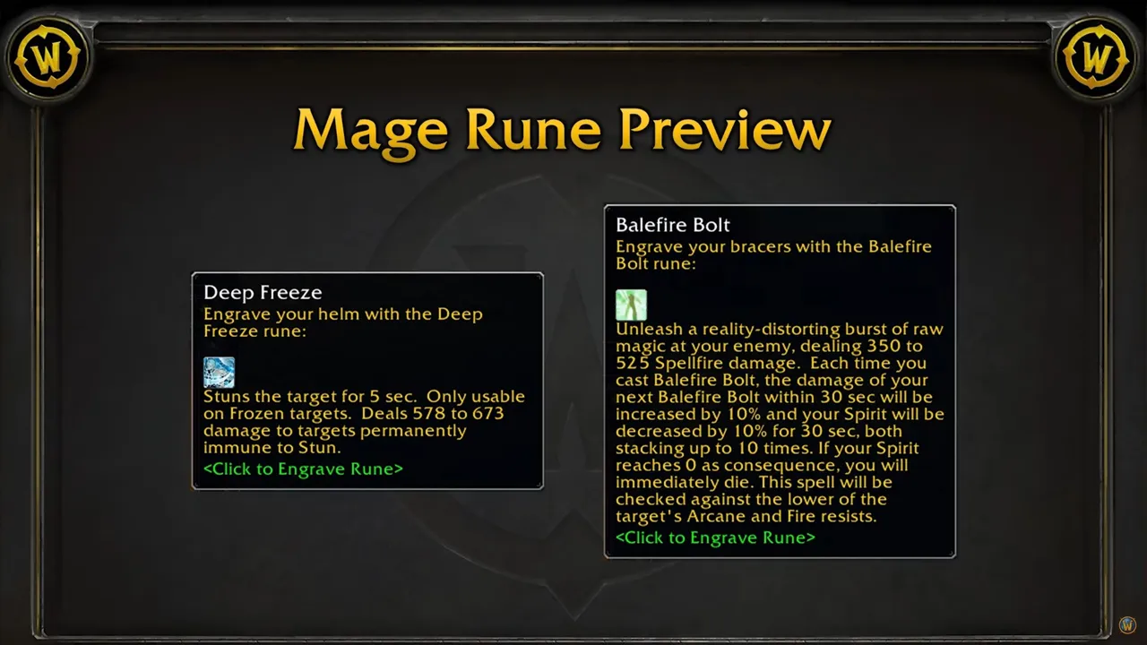WoW SoD Phase 3 Mage Runes
