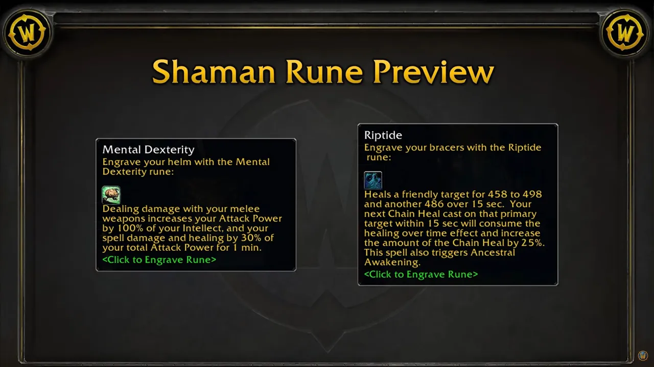 WoW SoD Phase 3 Shaman Runes
