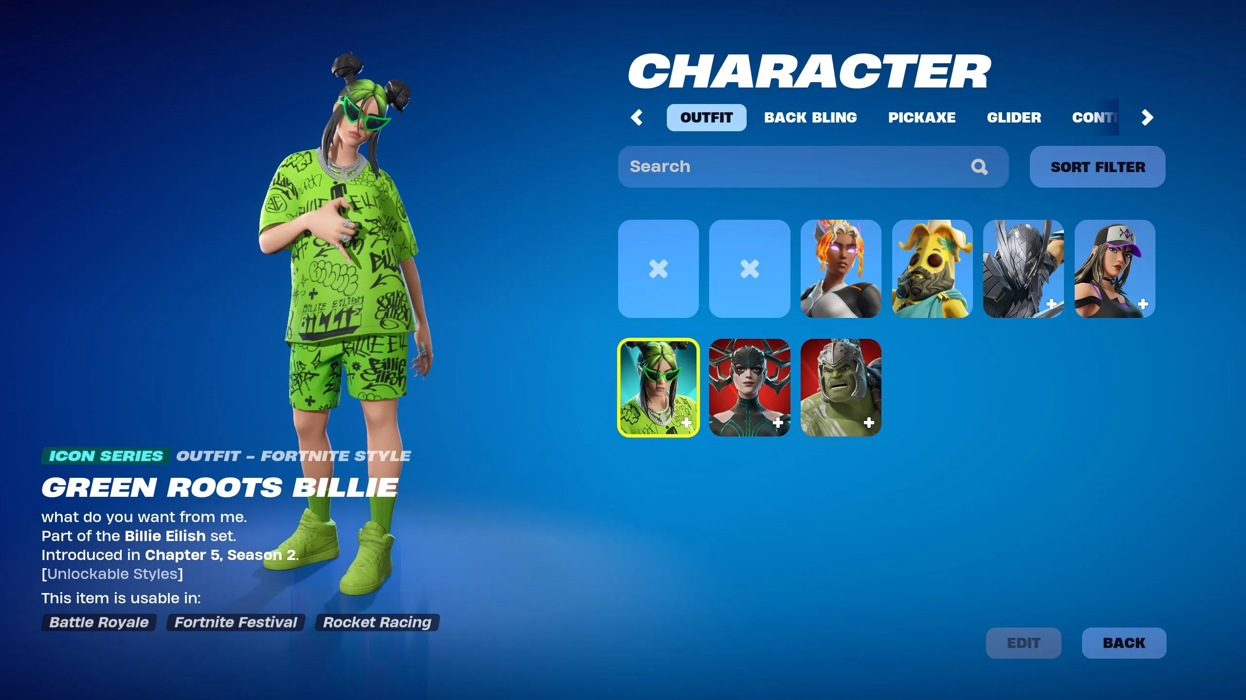 Billie Eilish Fortnite Skin