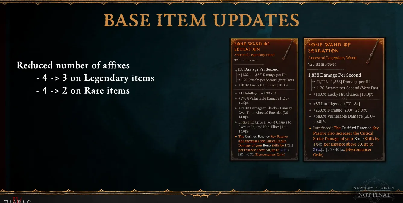 Diablo 4 Base Item Changes