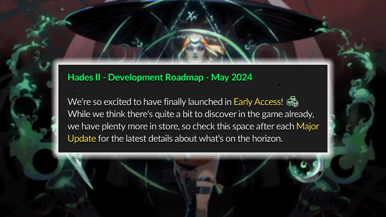 Hades 2: Early Access Developer Roadmap