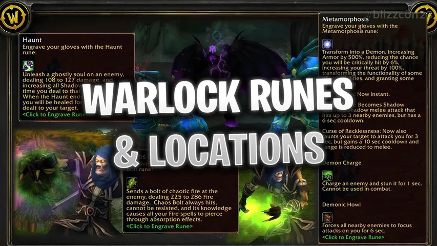 World of Warcraft SoD All Warlock Runes & Locations So Far