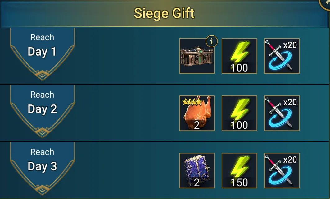 RAID Shadow Legends: Siege Gift Details