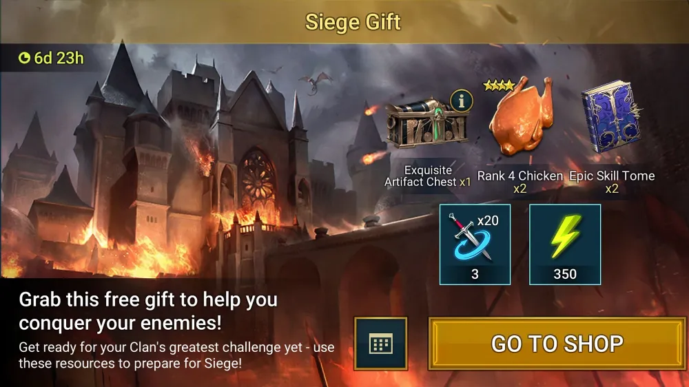 RAID Shadow Legends: Siege Gift Details