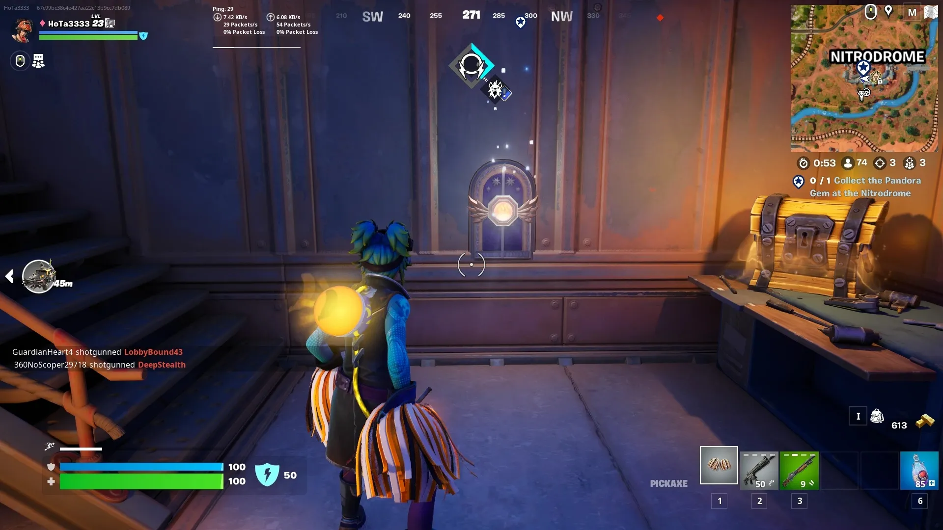How to Collect the Pandora Gem at the Nitrodrome in Fortnite