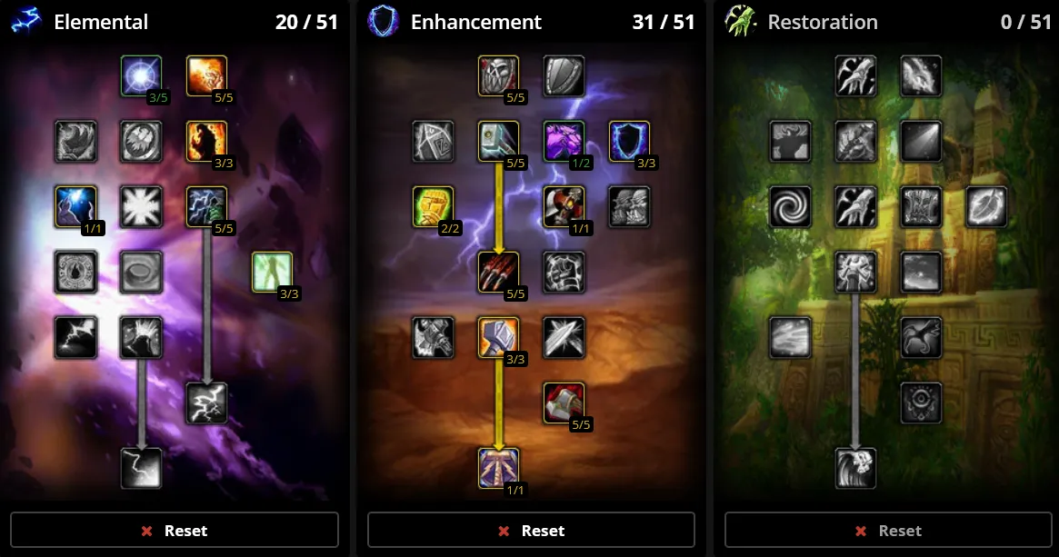 WoW SoD Phase 4 Two-Handed Enhancement Shaman Talents