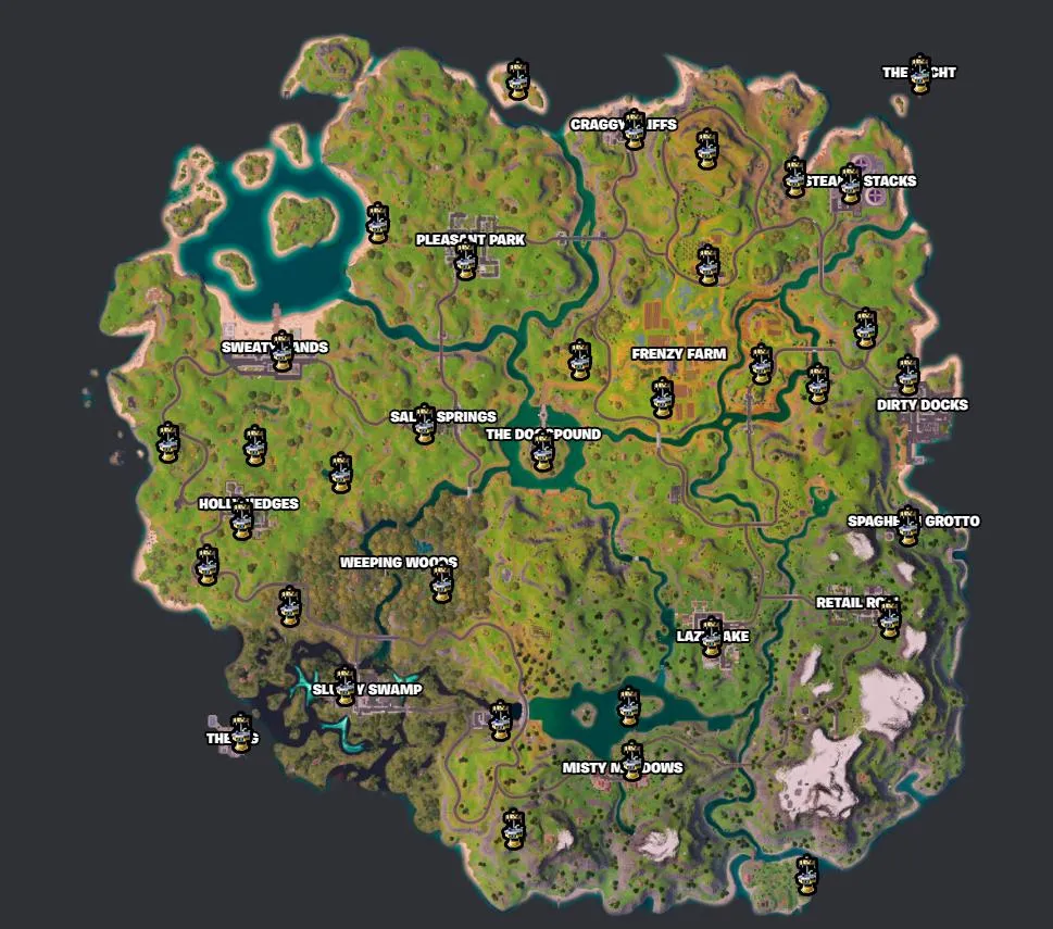 Fortnite Chapter 2 Remix Upgrade Bench Locations