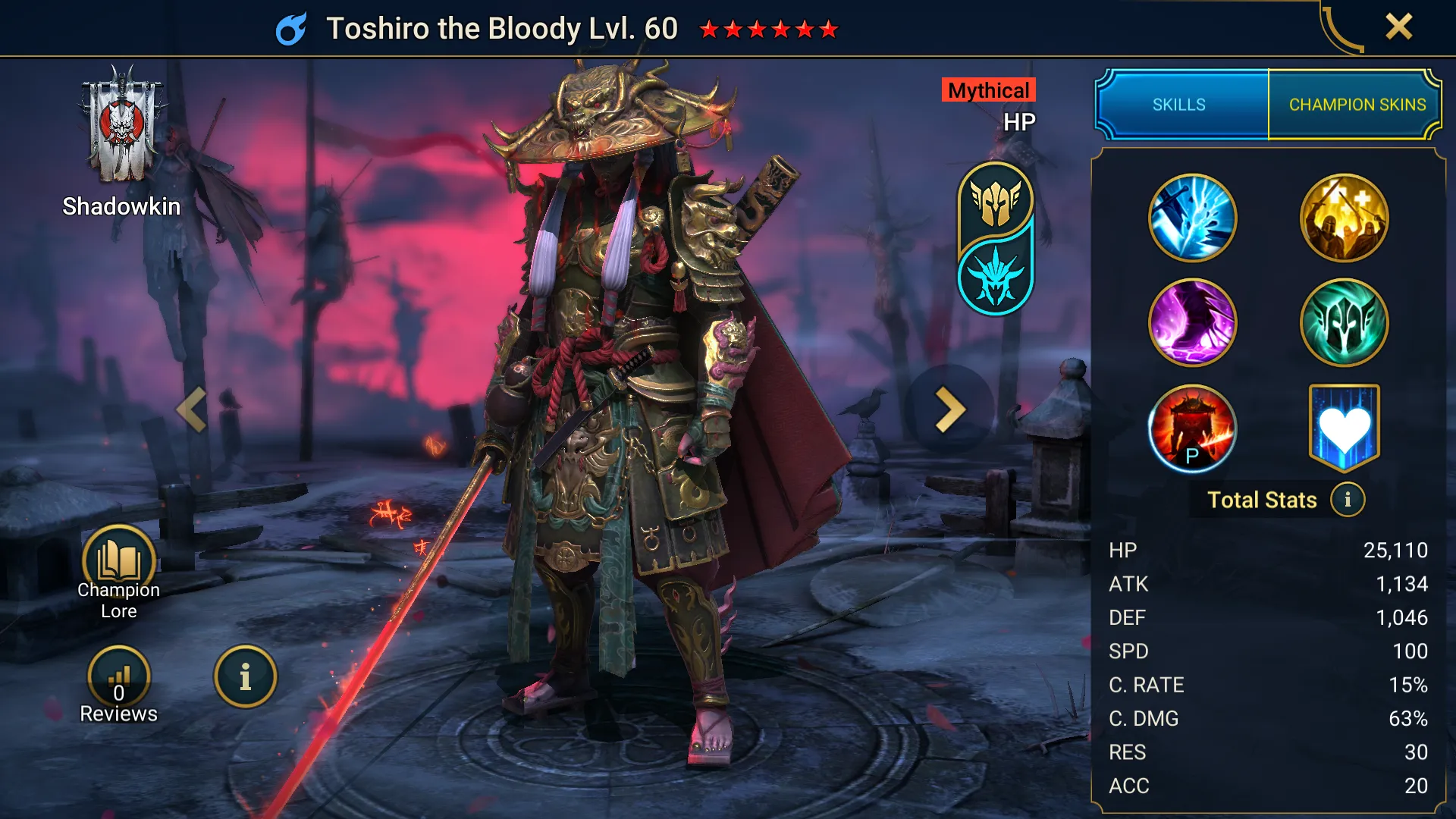 RAID Shadow Legends Toshiro the Bloody Alternate Form