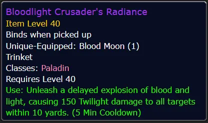 Bloodlight Crusader's Radiance
