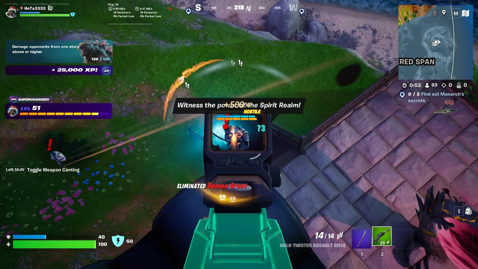 How to Damage opponents from one story above or higher in Fortnite