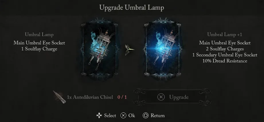 Umbral Lamp Upgrade in Lords of the fallen 2023