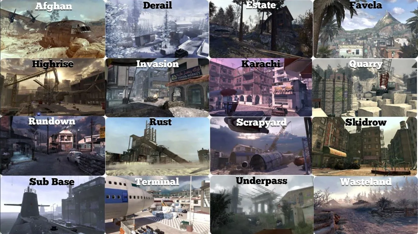 mw2 map list