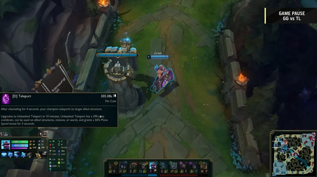 League of legends player has teleport