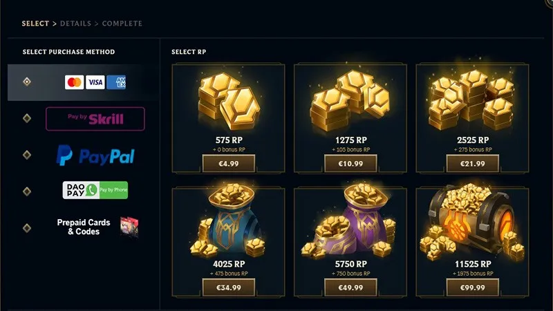 New RP Prices in LoL