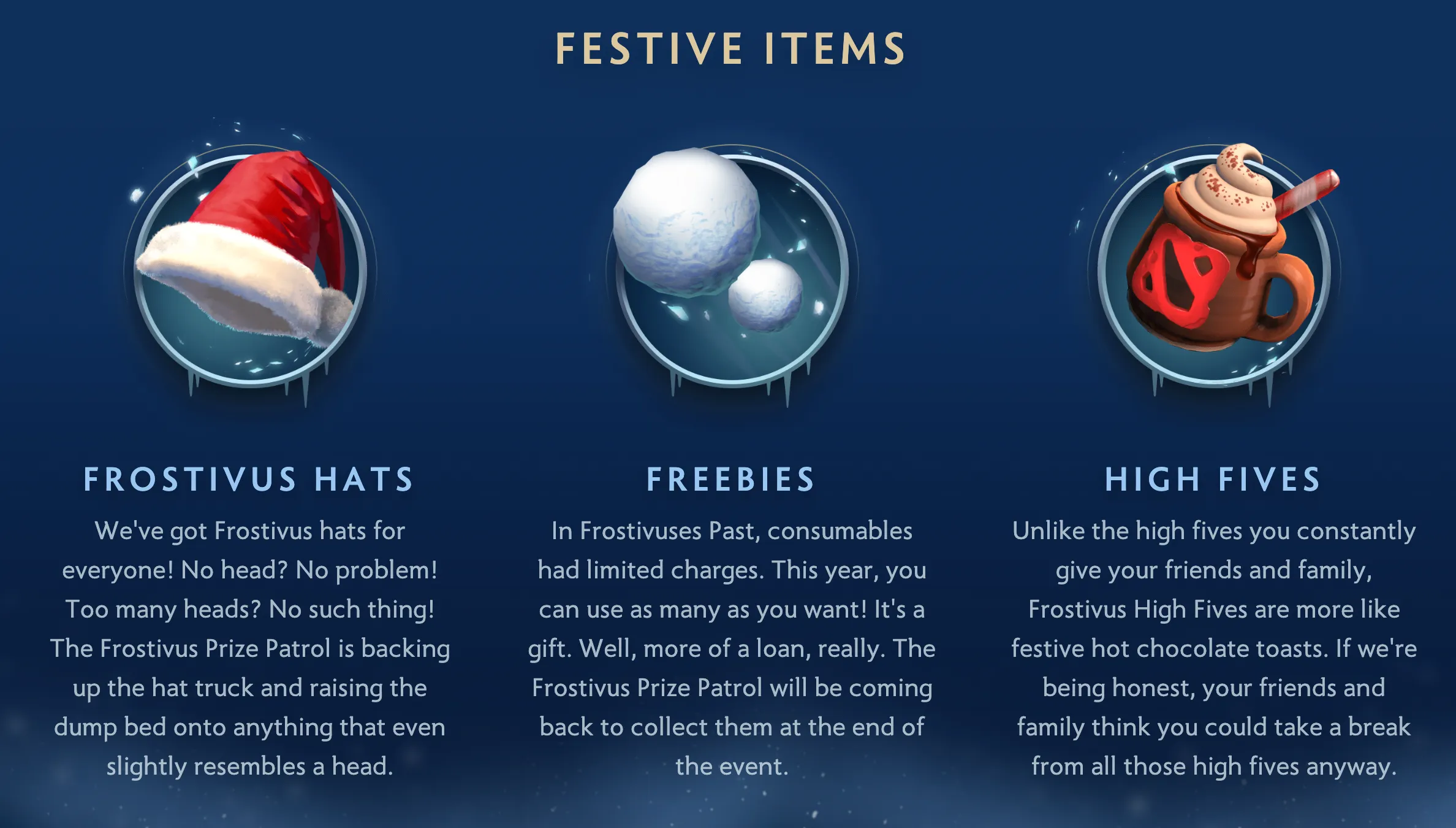 Dota 2 Frostivus Festive Items