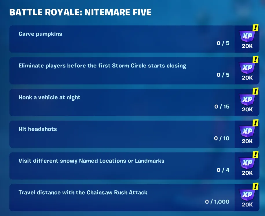 Fortnite Guide: Every 'Battle Royale: Nitemare Five' Quest Walkthrough