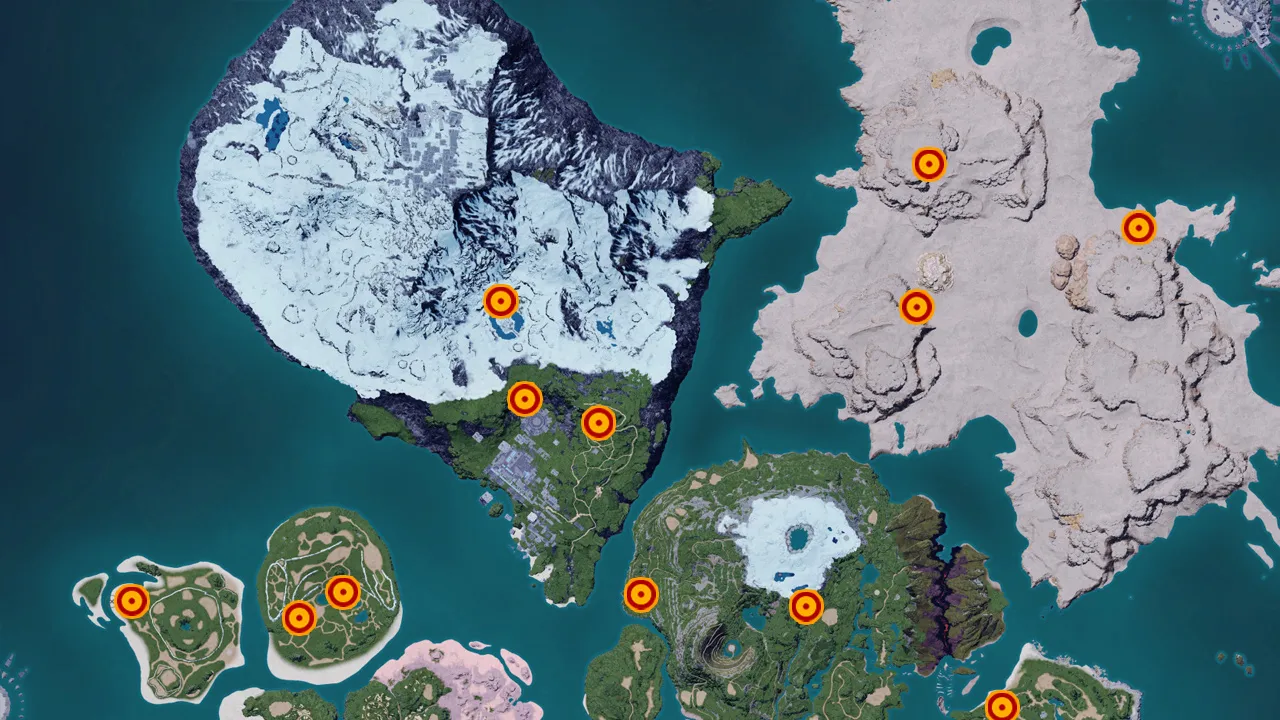 Palworld Dungeon Locations (North)