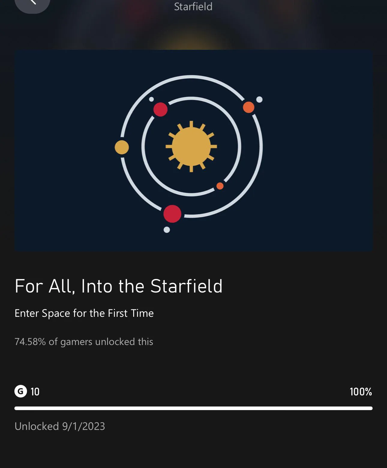 Starfield xbox achievement