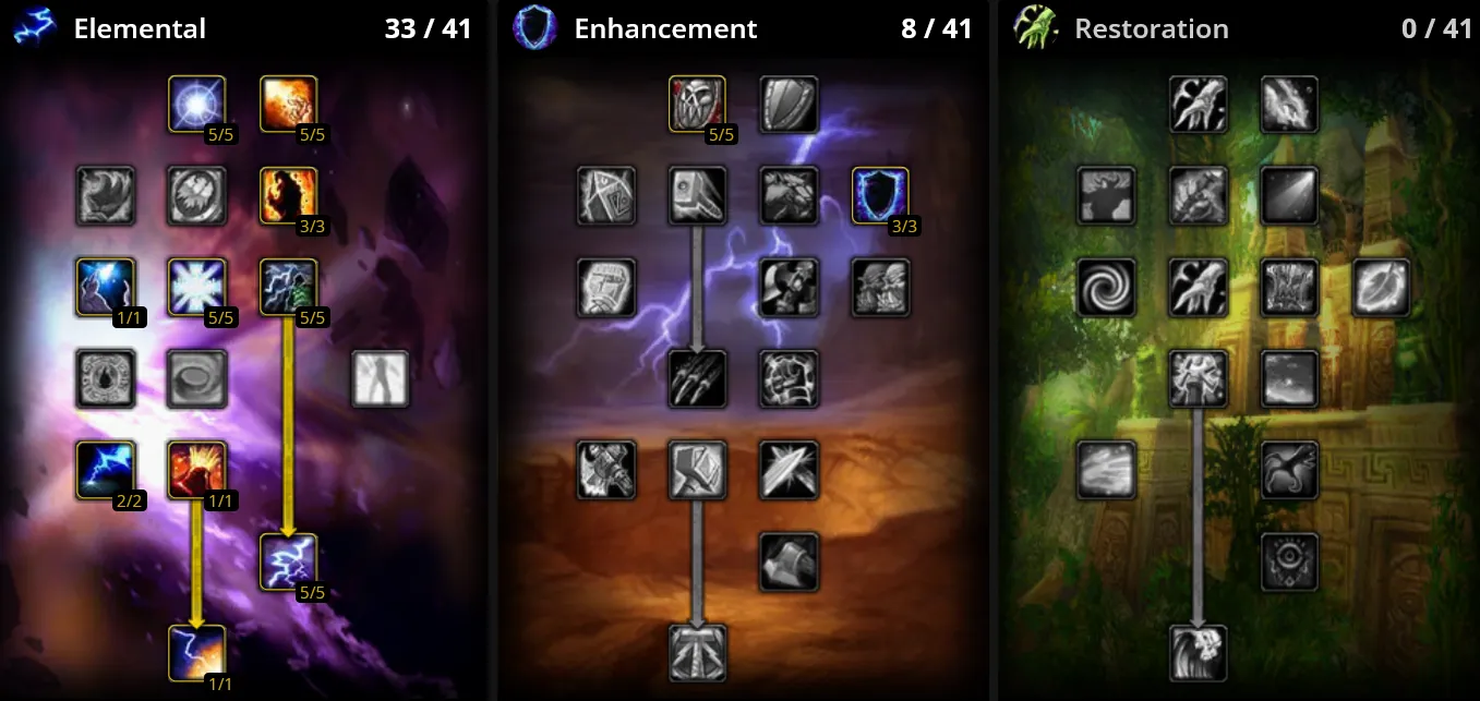 WoW SoD Phase 3 Elemental Shaman Talents