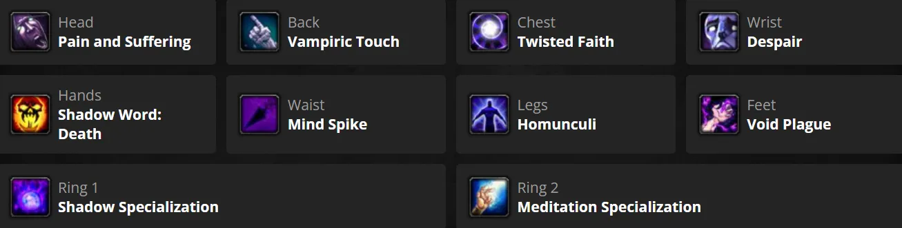 Shadow Priest Runes