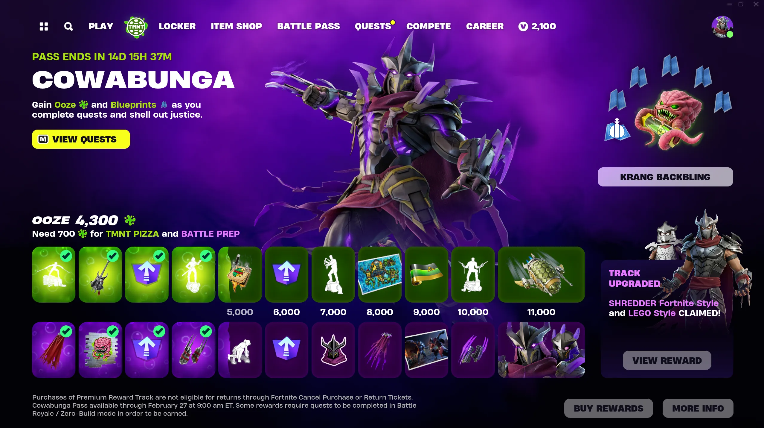 Fortnite X TMNT How To Get The Krang Back Bling
